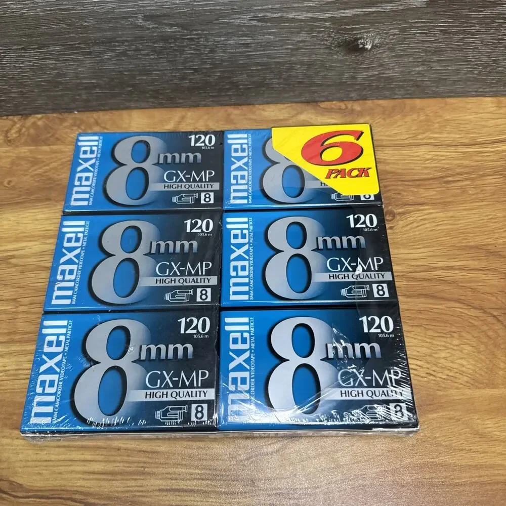 Sealed Maxwell 8mm GX-MP Lot of 6 Camcorder Videotape 120 - NOS